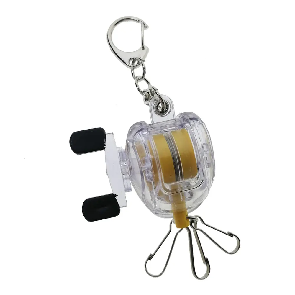 Fly Fishing Reel Keychain Retractable Tackle Key แหวน Snap Hook