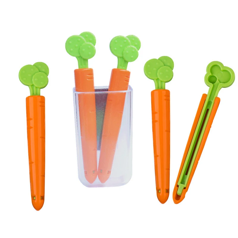 5Pcs Moisture-Proof Closure Clamp Carrot Food Bag Sealing Clip Fresh-Keeping Clamp Sealer for Snack Bags Kitchen Fresh Keeping