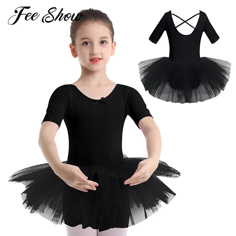 

Ballerina Tutu Ballet Dress Gymnastics Leotard Costume Ballet Leotards for Girls Short Sleeve Kids Tulle Dance Wear Ballet Dress