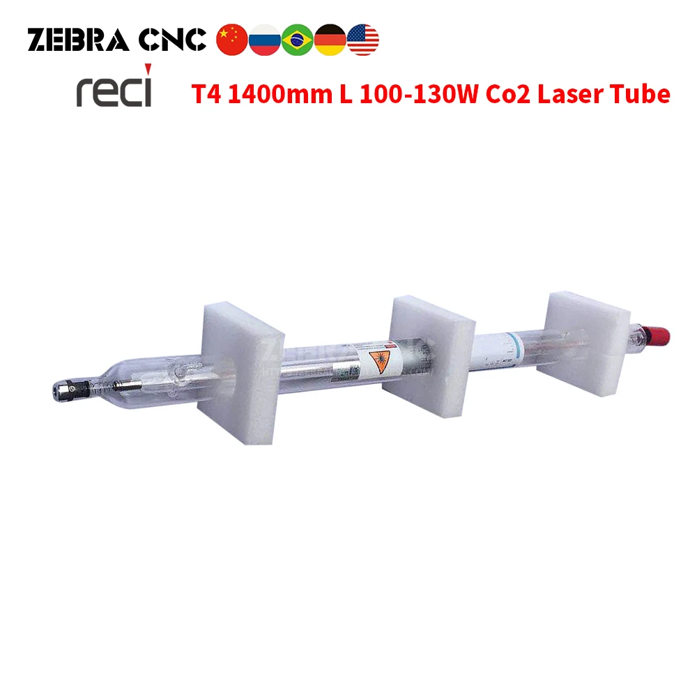 Reci t4 100w-130w comprimento do tubo do laser co2 1400mm dia 65mm para máquina de laser co2 tubo do laser selado de vidro substituir reci w4 z4 v4 s4