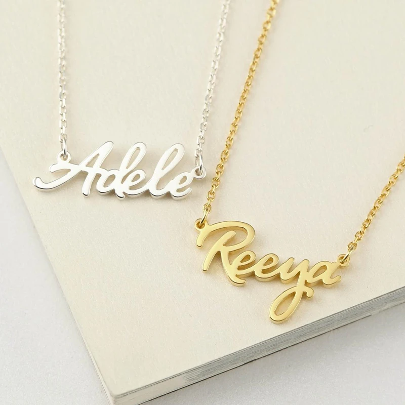 Fashion Custom Name Necklace Stainless Steel Personalized Nameplate Choker Necklaces For Women Girl Daily Wearing Jewelry