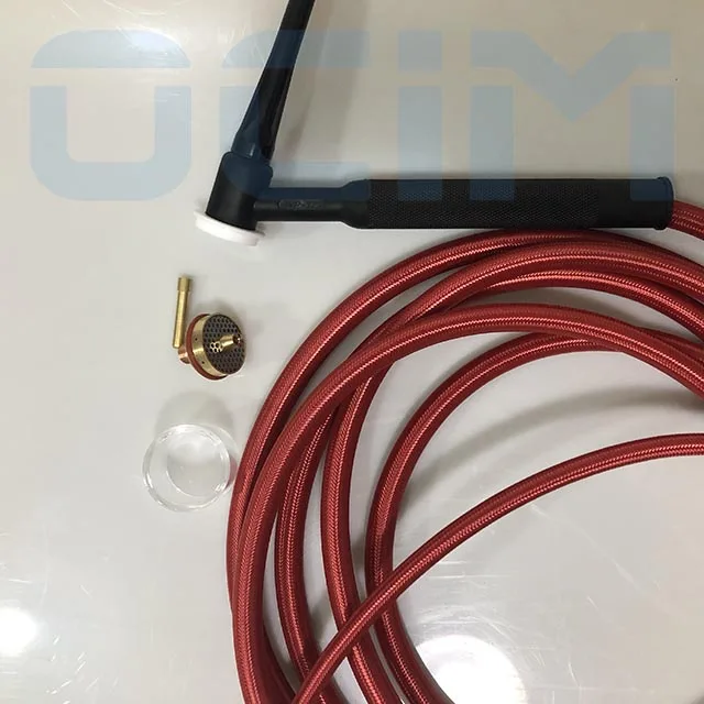 Tig Welding Torch tig gun tig torch tig welding gun WP17 WP17F WP17V WP17FV 4M  Red super soft Hose 35-70 Euro Connector