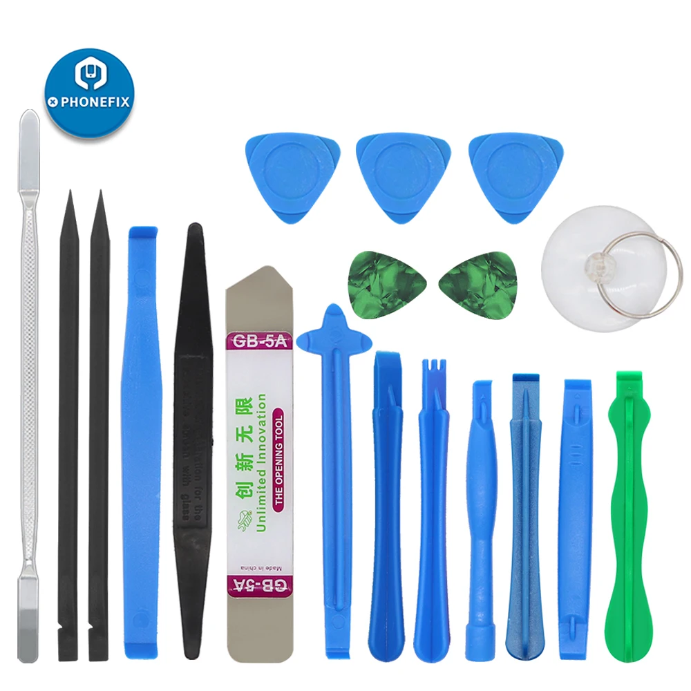 Kit de herramientas de reparación de teléfonos móviles 19 en 1 para iPhone, Kit de reparación de pantalla LCD, Spudger, herramienta de apertura de palanca, cuchilla Spudger, ventosa