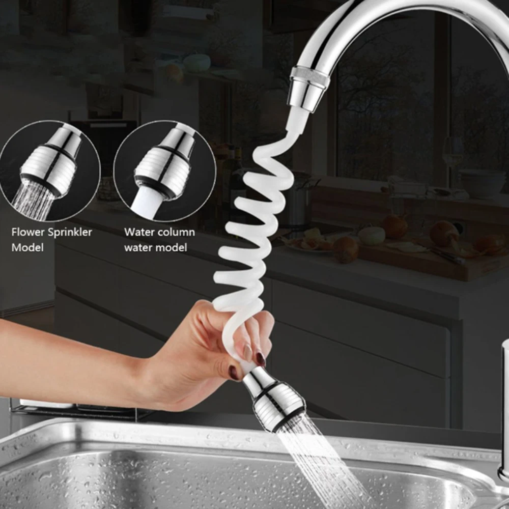 Kitchen Faucet Extender Long Hose Portable Telescopic Shower Nozzle Kitchen Sink Rotatable Sprayer