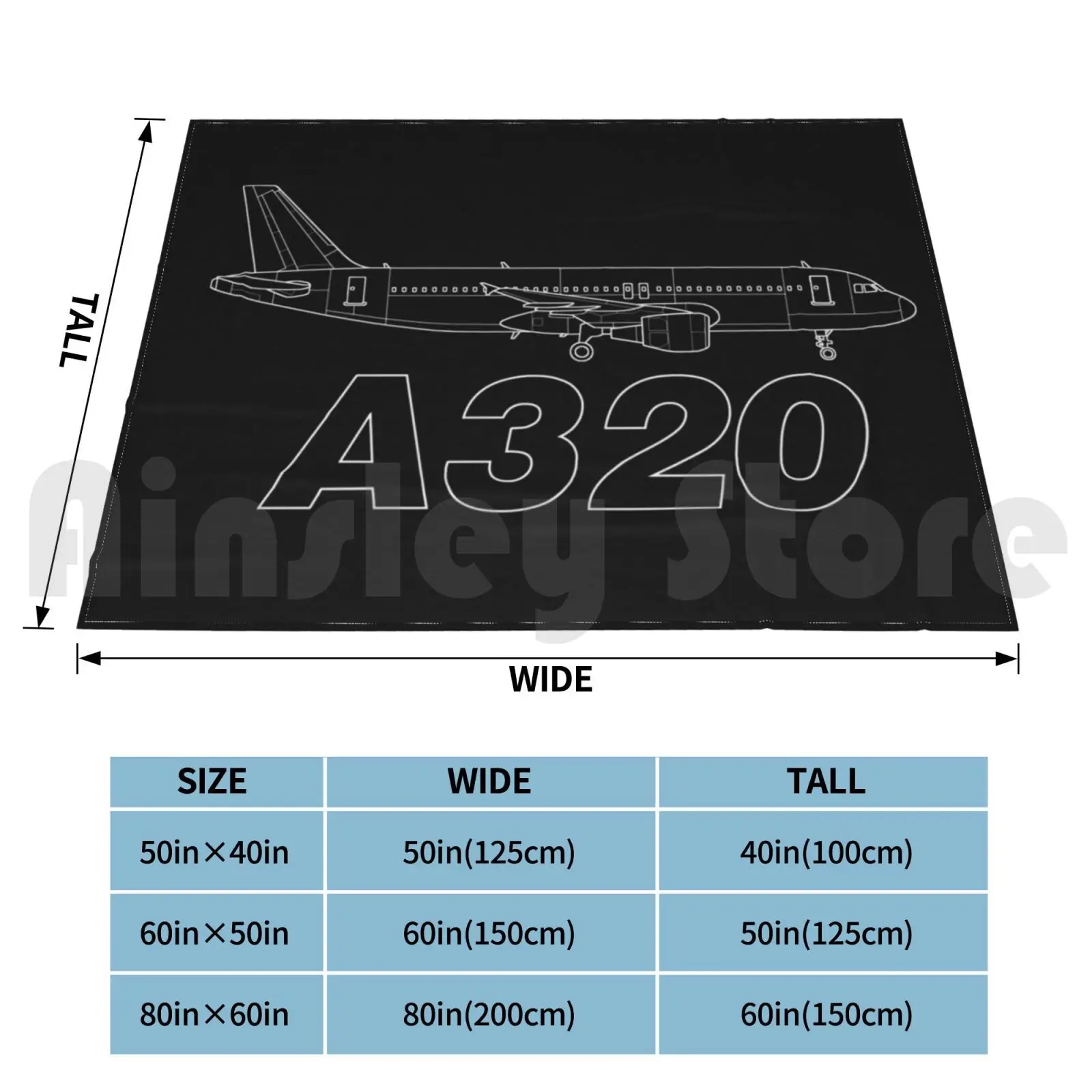 Airbus A320 ( Engines ) White Outline Blanket Fashion Custom Airplane Air Sky Plane Flying Engine Airbus A320 Boeing