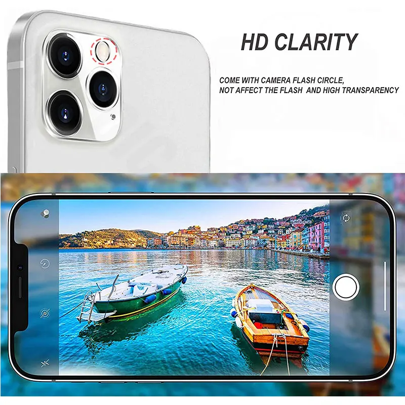 3Pcs Full Cover Camera Lens Protector on For iPhone 12 13 Pro Max Mini Tempered Glass For iPhone 11 Pro Max XR Camera Protector 5