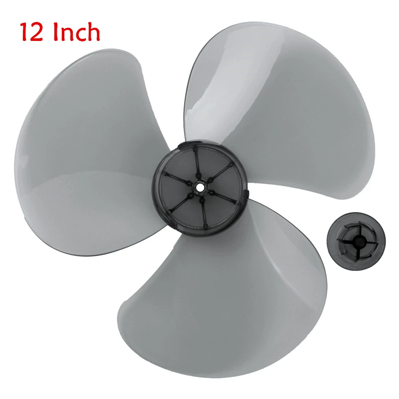 

12 Inch 3 Leaves Fan Blades Household Plastic Fan Blade Replacement with Nut Cover for Standing Pedestal Table Fanner Accessorie