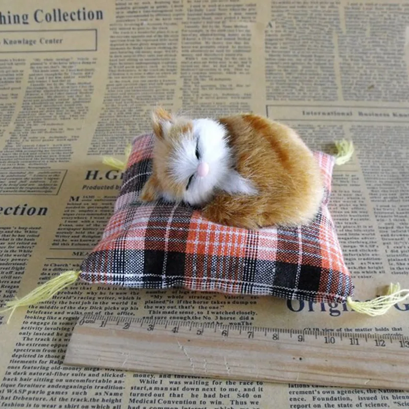 سيارة الحلي لطيف محاكاة النوم القطط الديكور السيارات جميلة أفخم القطط التماثيل اكسسوارات الديكور المنزل #5