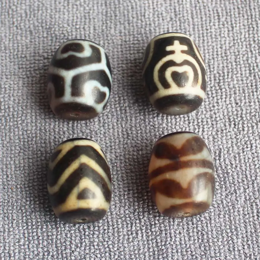 1pcs , 15-22mm, ,Tibet Dzi Agates Drum shape Beads , Many Patterns , Jewelry Making Beads