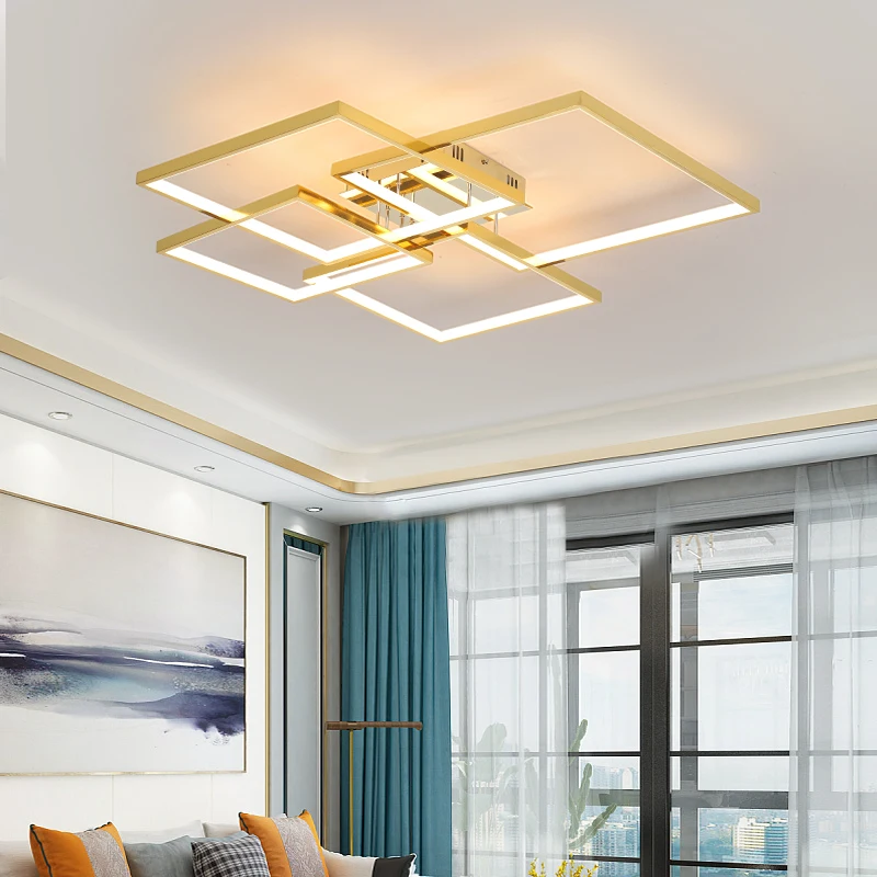 modern led ceiling lamp for living room bedroom chandelier Gold chrome plating led ceiling light fixture 3/4 Heads lustr