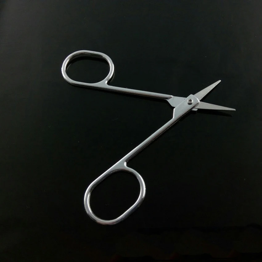 مقص عر الأنف مقص عر الوجه مقص ماكياج صغير الفولاذ المقاوم للصدأ مستقيم تلميح مقص Eyebrows والأنف والفضة