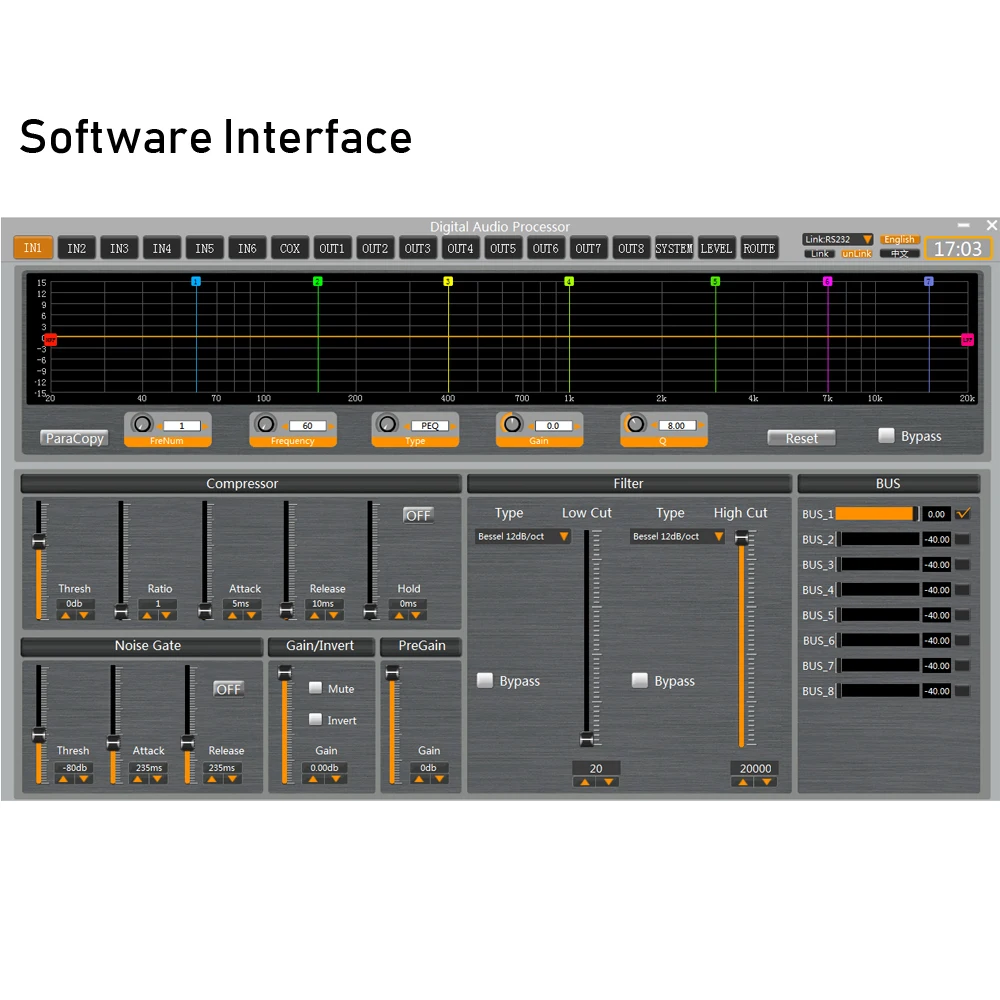 Leicozic 8 In8Out 32Bit DSP Processor Digital Professional Procesador De Audio WIFI USB 7Band EQ Equalizer Screen Touchable