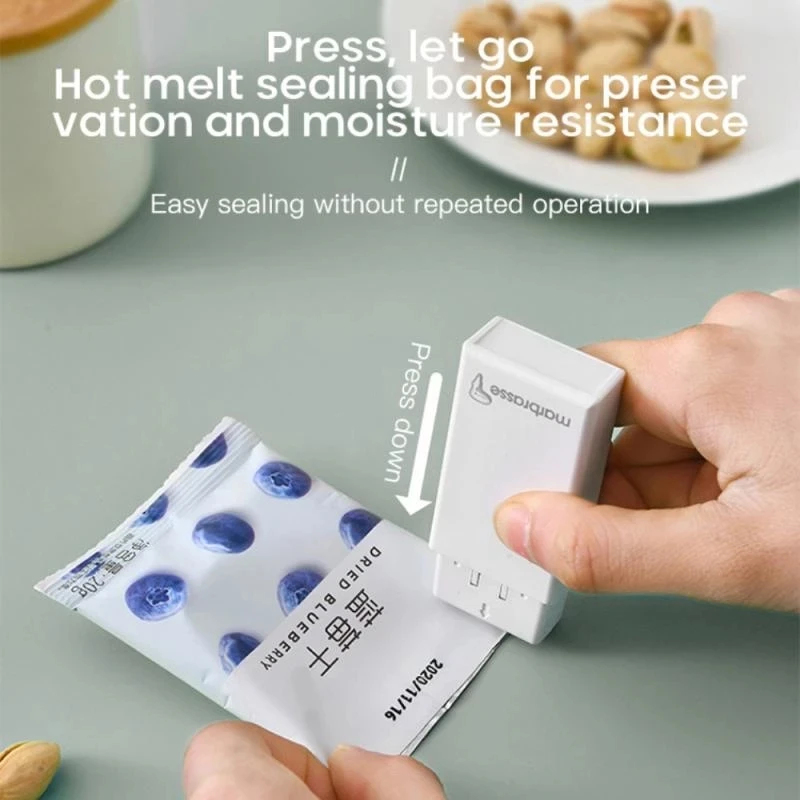 Вакуумные упаковщики для пищевых продуктов Мини портативная машина для запайки пищевых закусок Упаковка для пищевых продуктов Кухня Ручное устройство для запайки тепла Зажимы для пакетов
