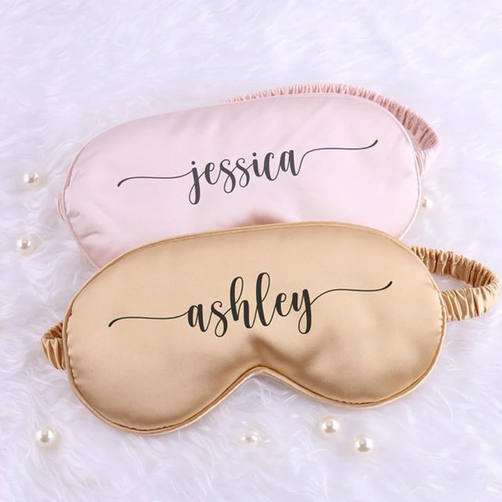 Personalized Satin Eye Mask For Sleeping Birthday Eye Mask Sleepover Gifts Anniversary Customized Monogram Bachelorette Favor