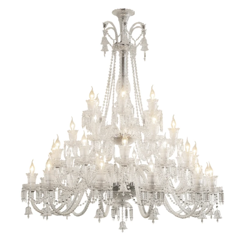 Maria Theresa Ceiling Chandeliers Clear Crystal Pendant Lighting Modern Hotel Large Crystal Hanging Lamp Long Classic Glass Arm