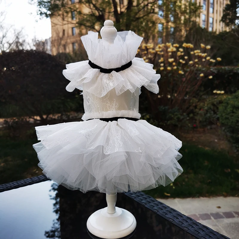 Pet Dog Clothing Solid Color Wedding Party Tutu Dresses Puppy Clothes For Small Medium Dog Yorkshire Poodle Outfits Dog Skirts