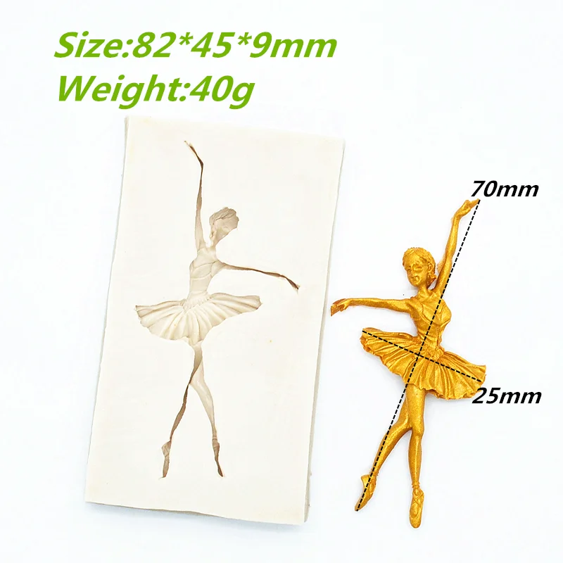 Ballet Silicone Mold Girl Cake Chocolate Dessert Lace Decoration DIY Design Pastry Fondant Moulds Resin Kitchen Tool For Baking