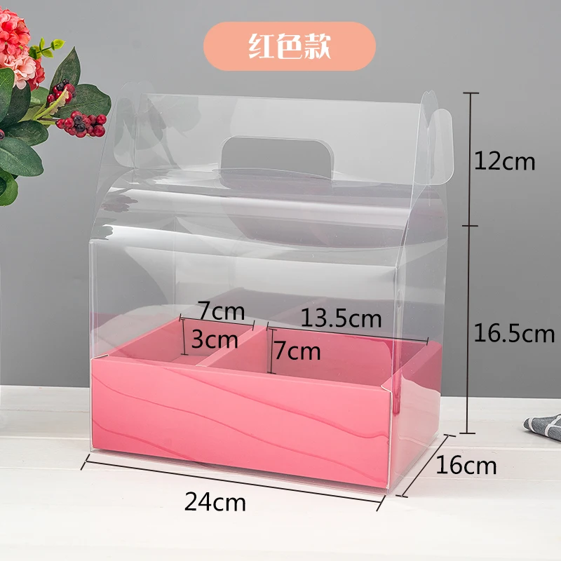 2pcs Creative open window transparent packaging gift box DIY baking wedding birthday party Valentine's Day festival decor box