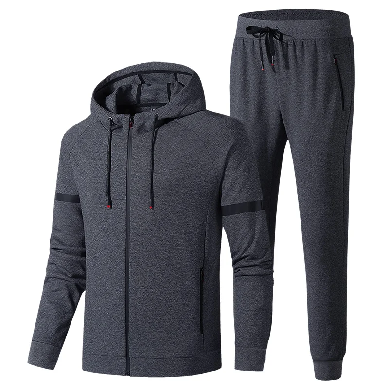 New Sports Sets Men 7XL 8XL Loose Sportswear Spring Windproof Gym Hoodie Suit Polyester Classic Sport Suit Male Run Jogging Set