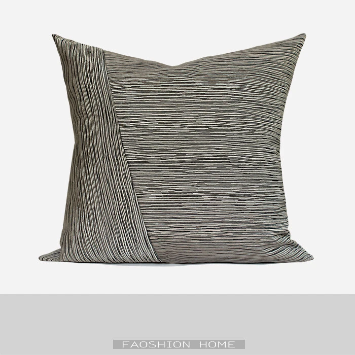 

Grey Irregular Texture Stitching Square Pillowcase Throw Pillow Cases for Living Room Bedroom Sofa Car 45x45cm/50x50cm