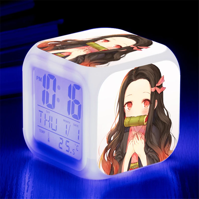 Anime Demon Slayer Kimetsu No Yaiba Clocks Hashibira Inosuke Zenitsu Agatsuma Kamado Tanjirou Nezuko Alarm Clock Figure Toy Doll