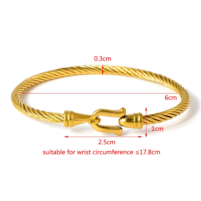 Fashion Jewelry Rose gold Silver Color Cuff Bracelets Charm Stainless Steel Thin Cable Wire Pulseira Jewelry Bracelets For Women