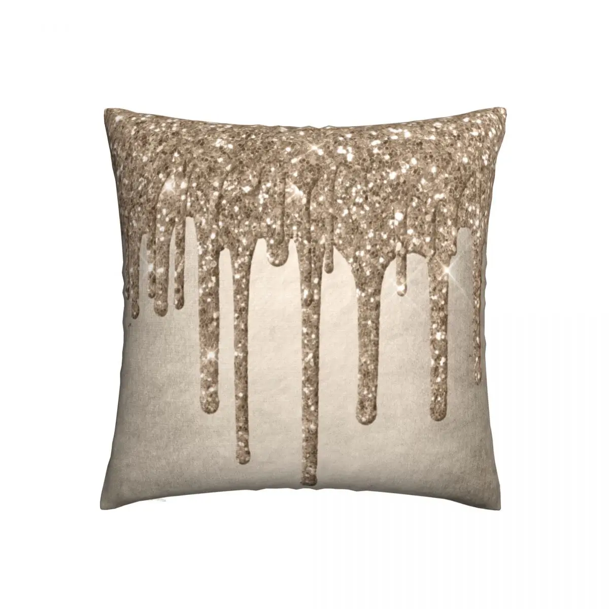 Sparkle Drip Decor Platinum Silver Metallic Ice Pillowcase Polyester Printed Zip Decor Throw Pillow Case Home Cushion Cover