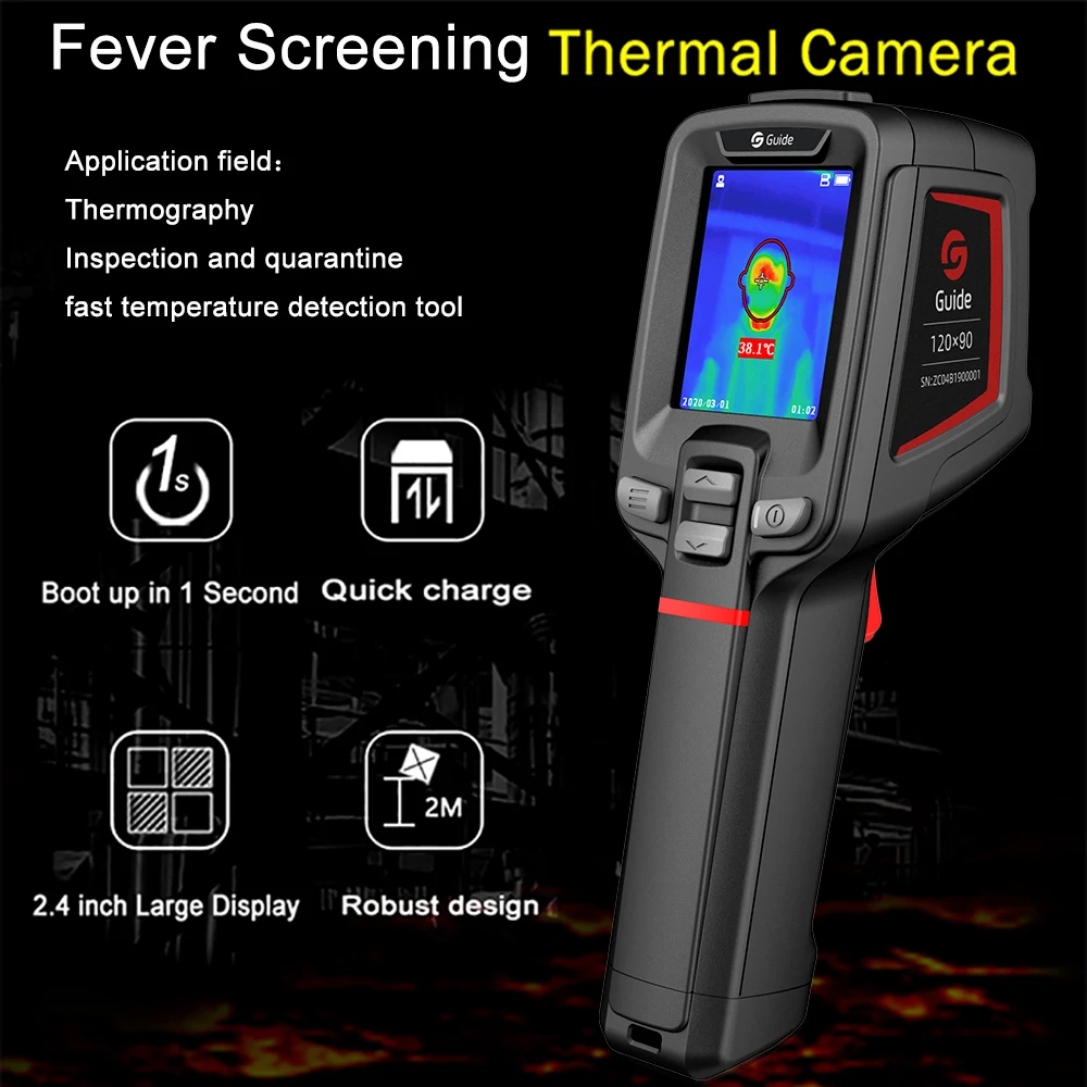 T120H Handheld Infrared Thermography,Fever Screening Thermal Imaging Camera Camcorder Thermometer for Temperature Fast Detection