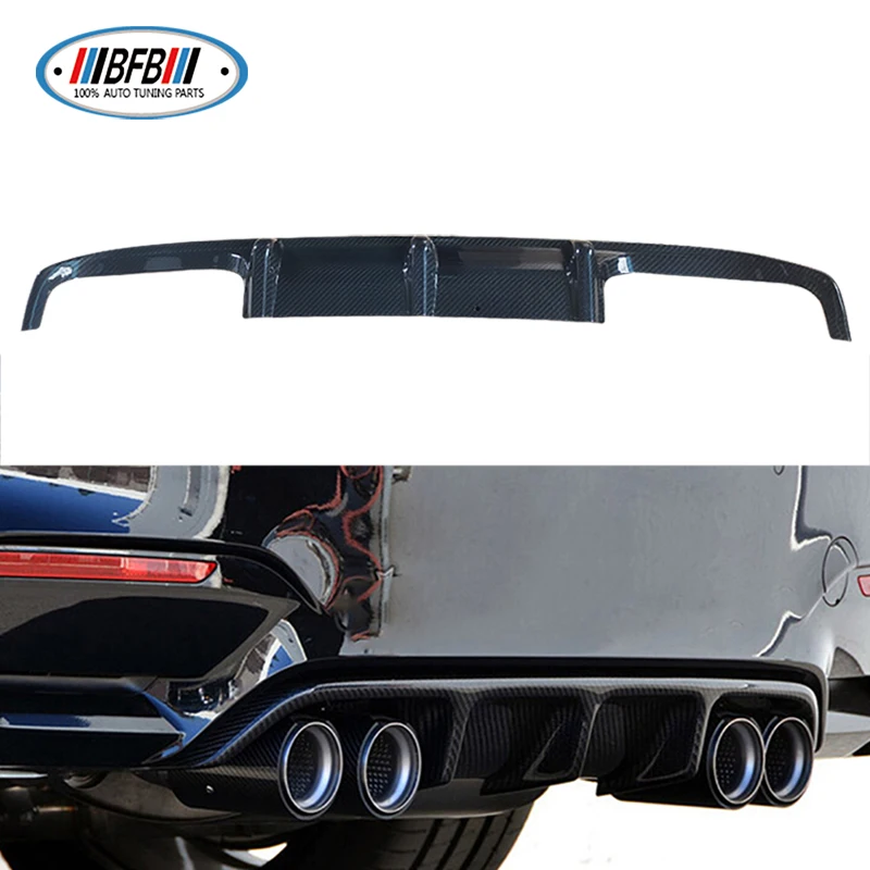 BFB 1 Piece F30 Real Dry Carbon Fiber Rear Lip on Rear Bumper Diffuser Stick on Style for BMW 3 Series F30 AN Bodykit