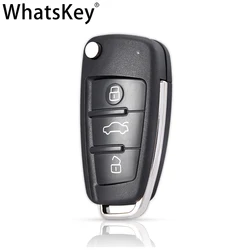 WhatsKey di alta qualità 3 pulsanti Flip Car Key telecomando pieghevole chiave Cover Shell Fob custodia chiave per Audi TT Q3 A8 A6 c5 c6 A4 b6 b7 A3