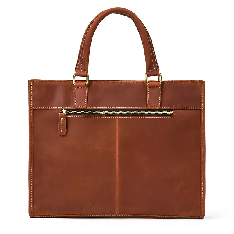 Newsbirds Mens Leather Handbag 15.6 Inch PC Notebook Laptop Briefcase Shoulder Bag 100% Cowhide Man Bag Male Business Bag