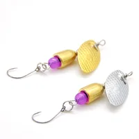 Compound Bait Spinner Fishing Lure Rotation Spoons Metal Artificial Lures 3g/5g Single Treble Feather Hooks Lot 2 Pieces Sale 5
