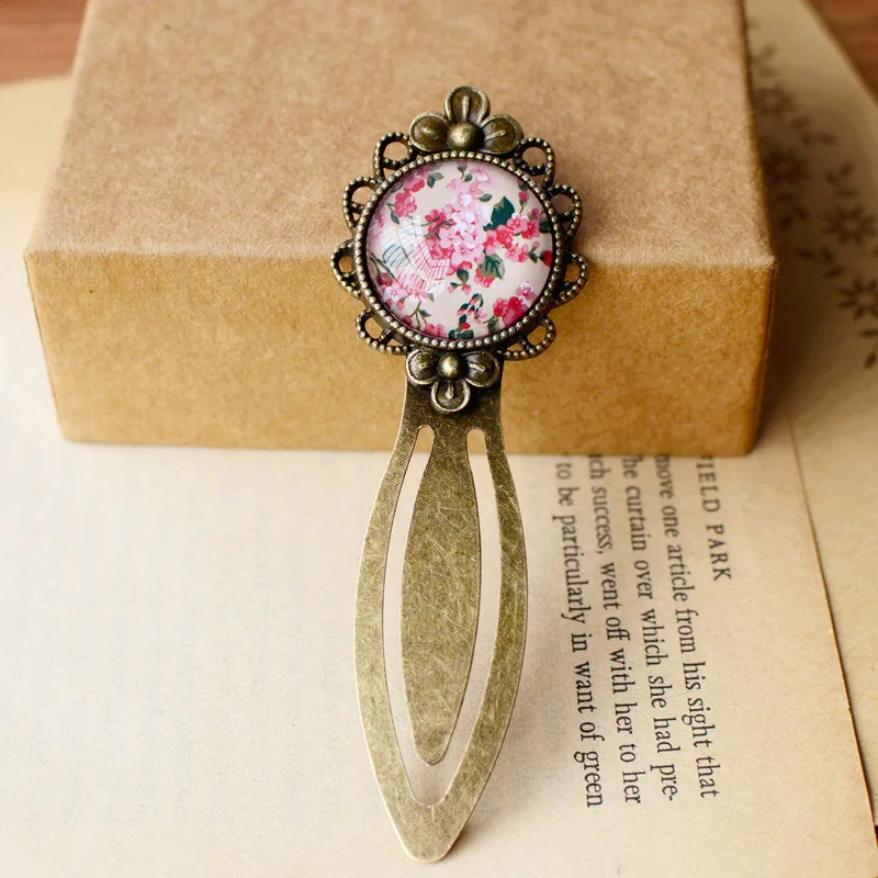 1 Pcs Vintage Metal floral Bookmark Three color metal alloy Lace Creative Book Mark For Teacher Gift School Stationery