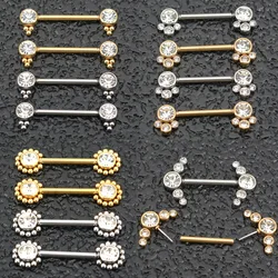1 Pair 16G 1.2x14mm Plug-in Stainless Steel Barbell Piercing Sexy Women Nipple Piercing Jewelry Unthreaded Nipple Rings No Screw