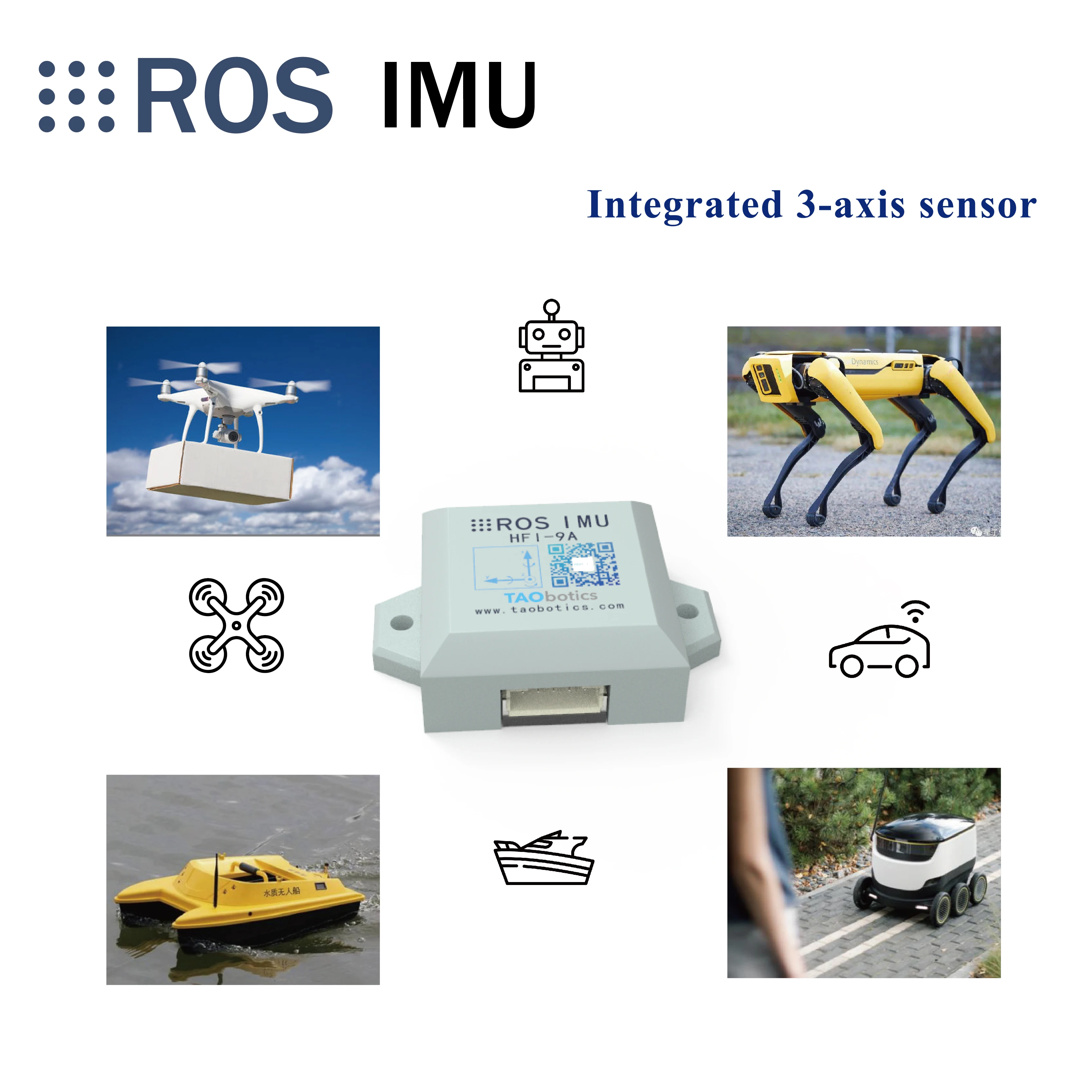 ROS Robot Imu Module Arhs Attitude Sensor Usb Interface Gyroscope Accelerometer Magnetometer 9 Axis