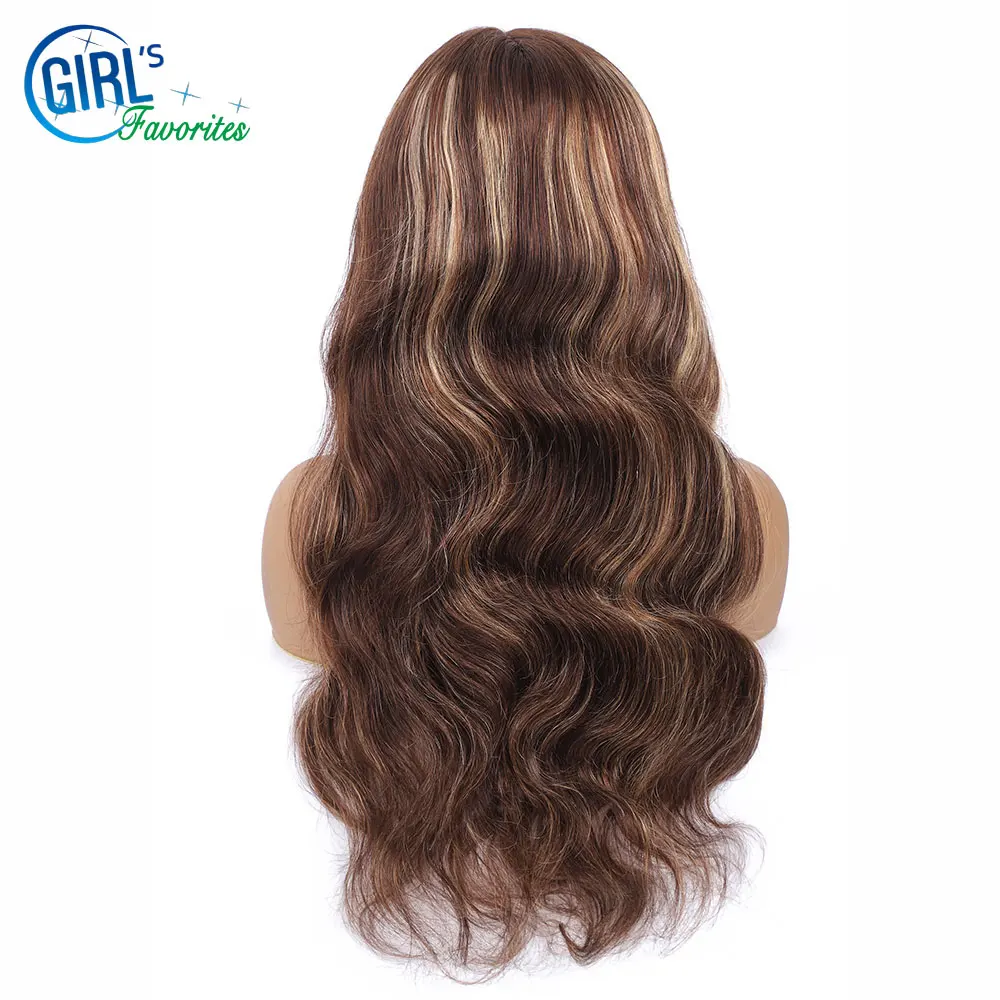 Lace Frontal Wigs,Honey Blonde P4/27 Body Wave,T Part 13x4x1 Hd Transparent,180 Density,30 inch,Pre Plucked, Wig For Black Women