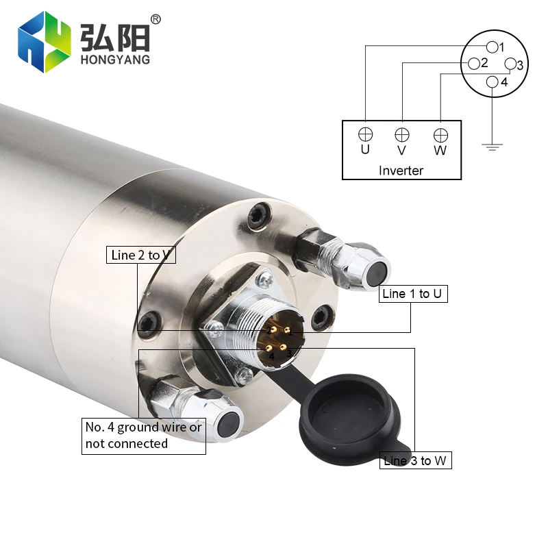 Moteur de broche CNC refroidi à l'eau, 4 roulements à billes en céramique, 220V, ER16, 400HZ, fraiseuse CNC, coupe de métal, 1,5 KW