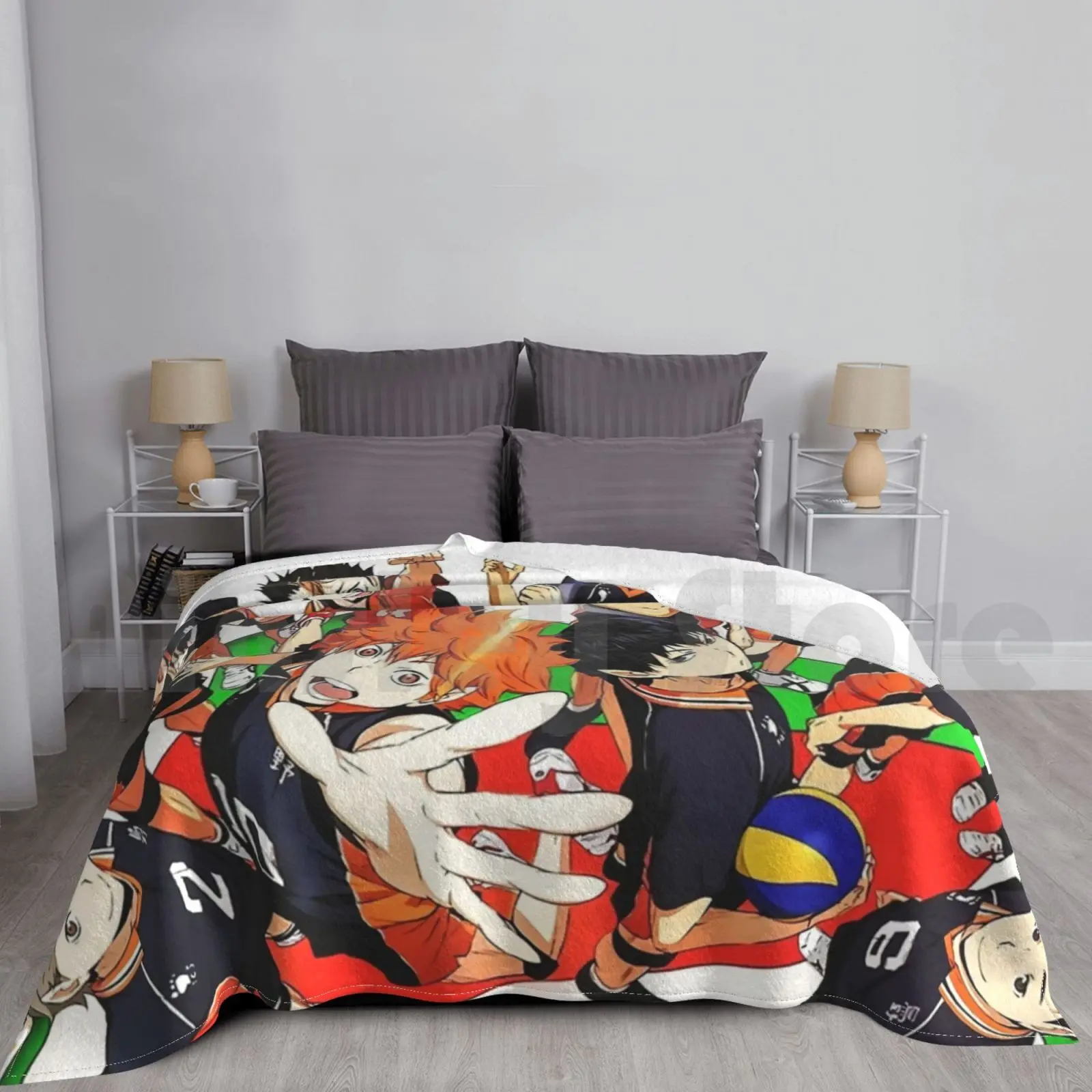 Captains Blanket For Sofa Bed Travel Ushijima Oikawa Daichi Handsome Terushima Kuroo Kenma Kids Anime