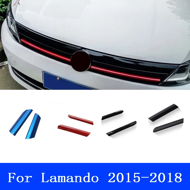 

Fusion Front Bumper Grill Grilles frame sticker for Volkswagen VW Lamando 2015 2016 2017 2018 car accessories