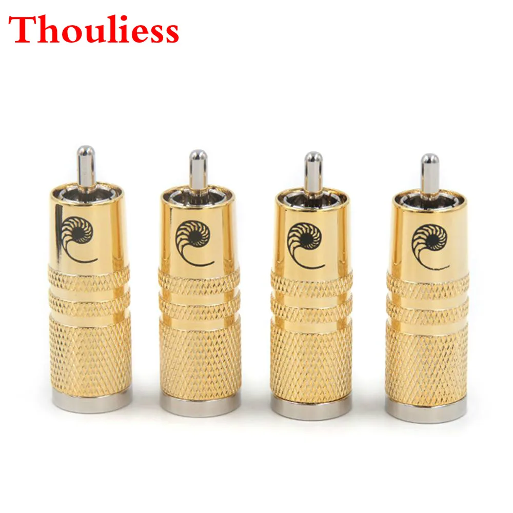 Thouliess 4pcs/lot HIFI Silver Plated Cardas RCA Plugs RCA Connector Electrical  for RCA Male Interconnect Audio Cable