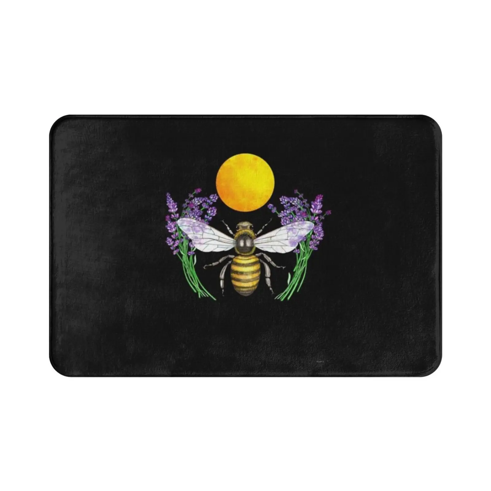 Full Moon Honey Bee Carpet Mat Rug Cushion Soft Comfort Seeds Junebugs Corner Manda Severin Honey Bee Full Moon Lavender