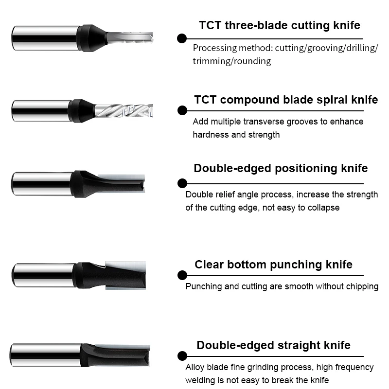 3 lama 1/2 manico TCT CNC coltello dritto 2 lama trapano intaglio del legno taglio fresa macchina per incidere utensile da taglio