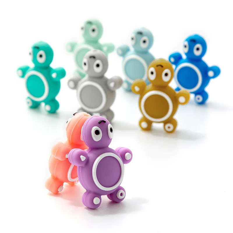 TYRY.HU 10pcs Silicone Animal Cartoon Baby Beads Turtle Mickey  For DIY Pacifier Chain Necklace Baby Care Products Accessories