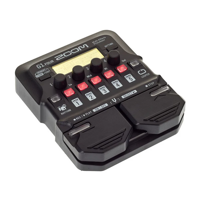 Zoom G1 FOUR Guitar Multi-Effects Processor Pedal, With 60+ Built-In Effects, Amp Modeling, Looper, Rhythm Section, Tuner