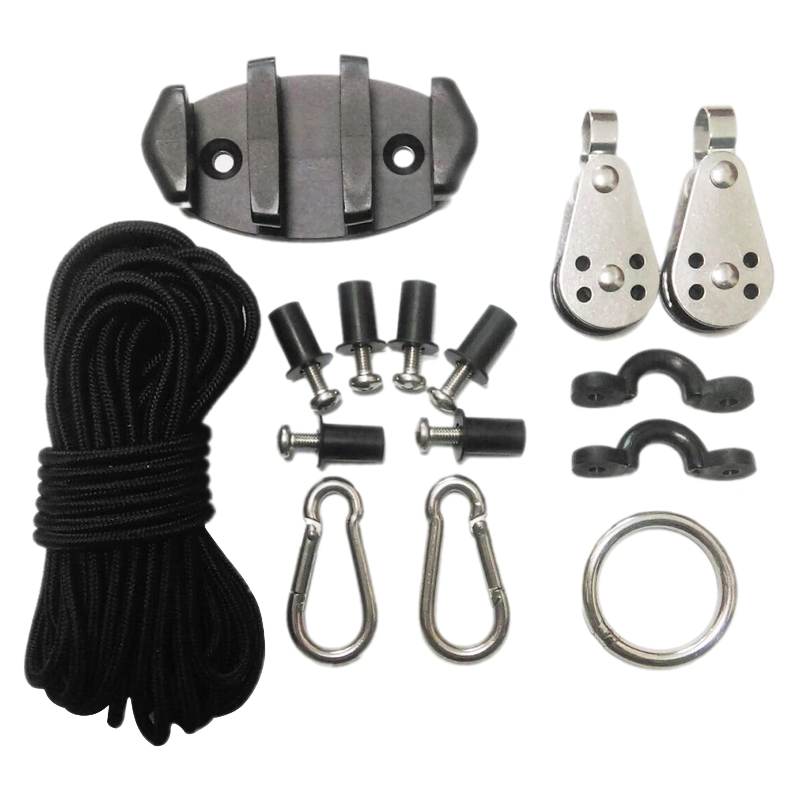 Kayak Anchor Stabilization Kit Strong Durable Rope Buckle Set Nylon Rope Pulley Rope Buckle Appealing