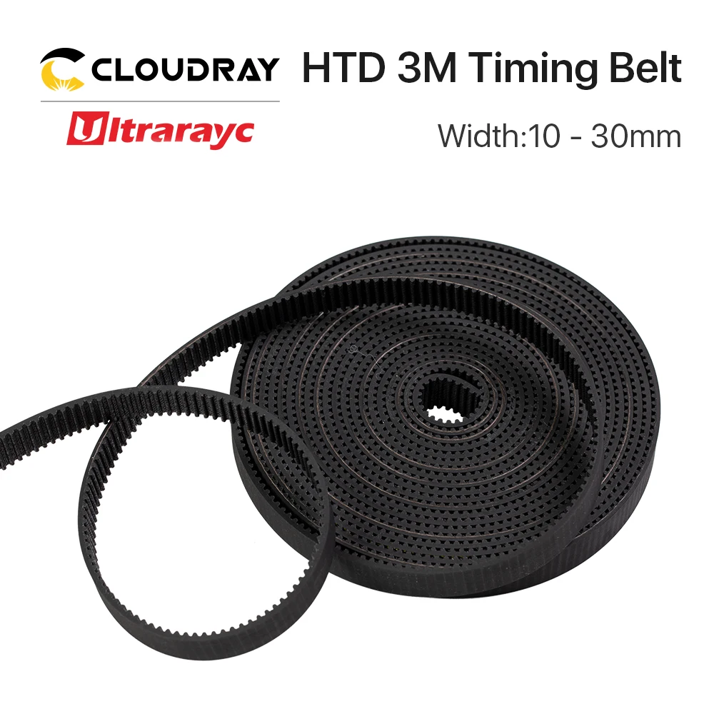 

Ultrarayc High Quality HTD3M PU Open Belt 3M 5mm-40mm Width Rubber Backlash Timing Belt for Co2 Laser Machine 3D printer