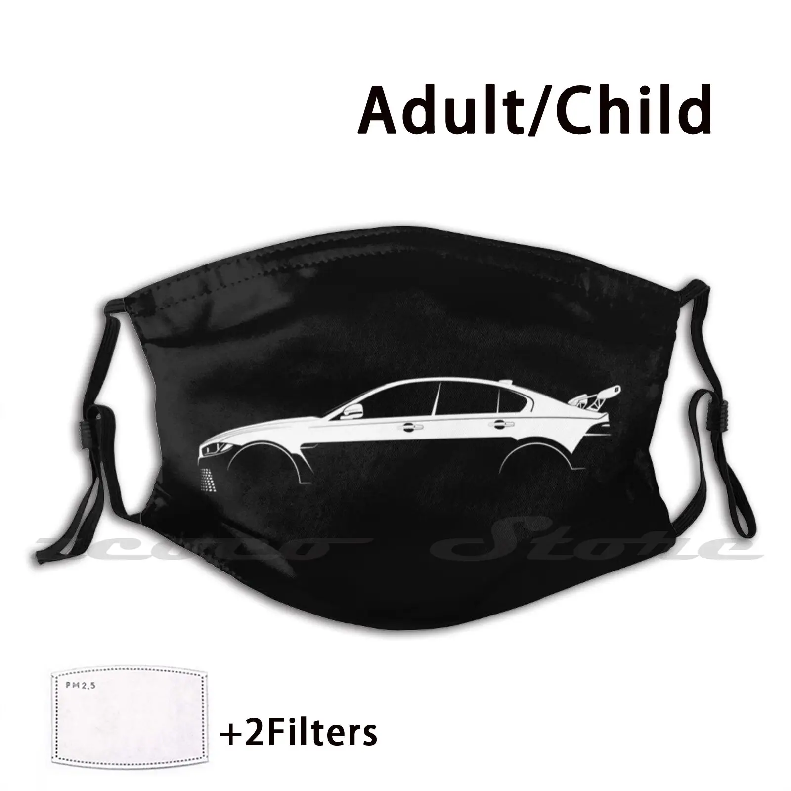 

Xe Project 8 Silhouette Mask Cloth Washable Diy Filter Pm2.5 Adult Kids Jag Xe Project 8 Automobile Auto Car Sedan Sports Car