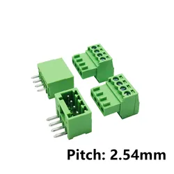 5sets 15EDG 2.54mm Pitch Screw Wiring Plug-in Terminal Plug Welding Plate Socket 2.54 Plug + Pin Header Socket 2p 3p 4p 5p 6p