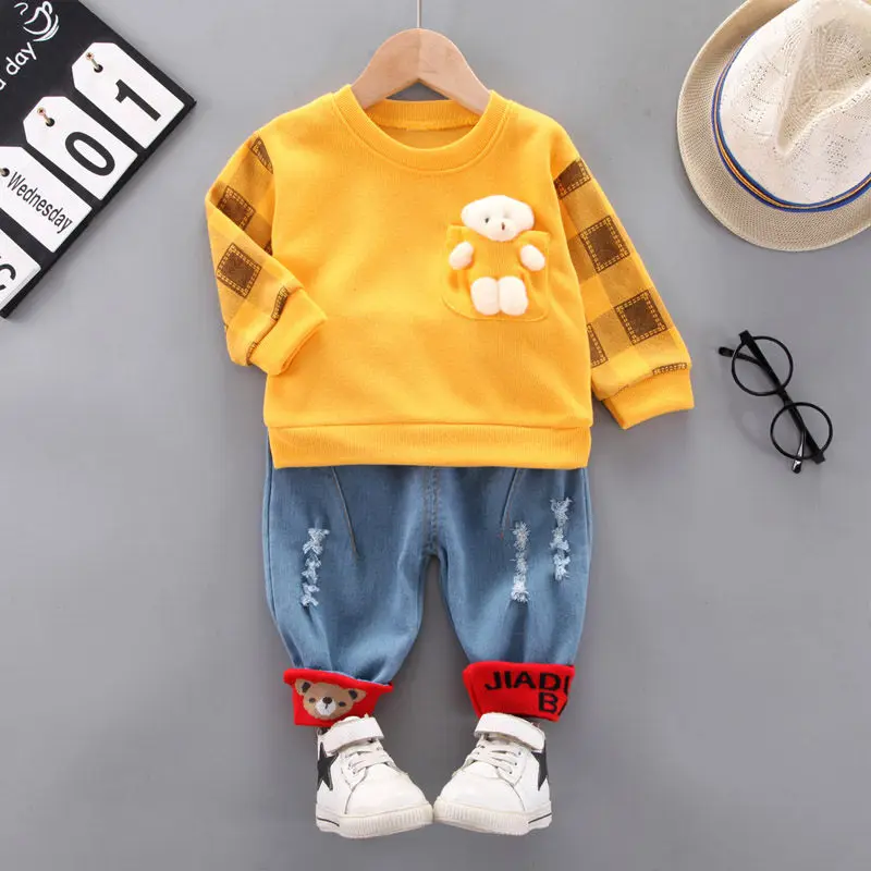 2021 NEW Kids T-shirt Pants 2Pcs Suits Toddler Tracksuits Children Boys Girls Cartoon Style Clothing Sets Kids Clothes Toddler