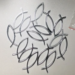 5/10/20pcs Car-styling small Fish Symbol 3D ABS Plastic For Universal Emblem Badge Decal Christian Truck Decorative Car Stickers